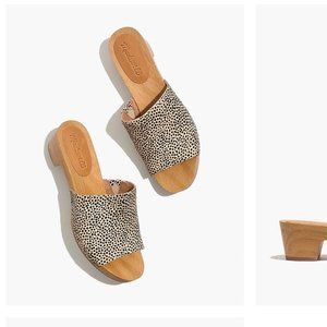 Madewell Evelyn Slide Clog in Spotted Calf Hair